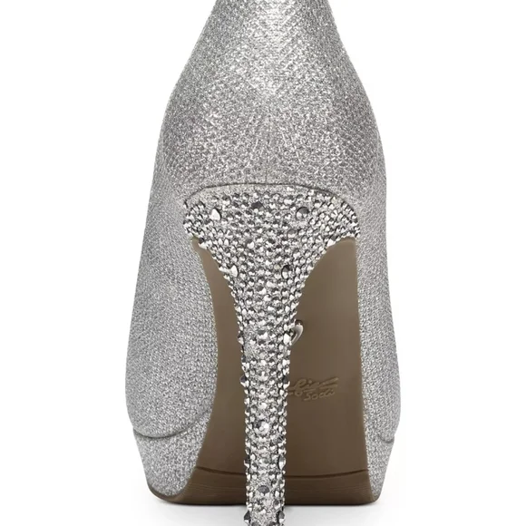 Thalia Sodi Lenna Beaded Heel Pumps Silver -7 - Picture 3 of 9